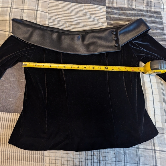 Alex Evenings elegant velvet and satin off the shoulder top XL - Picture 2 of 5